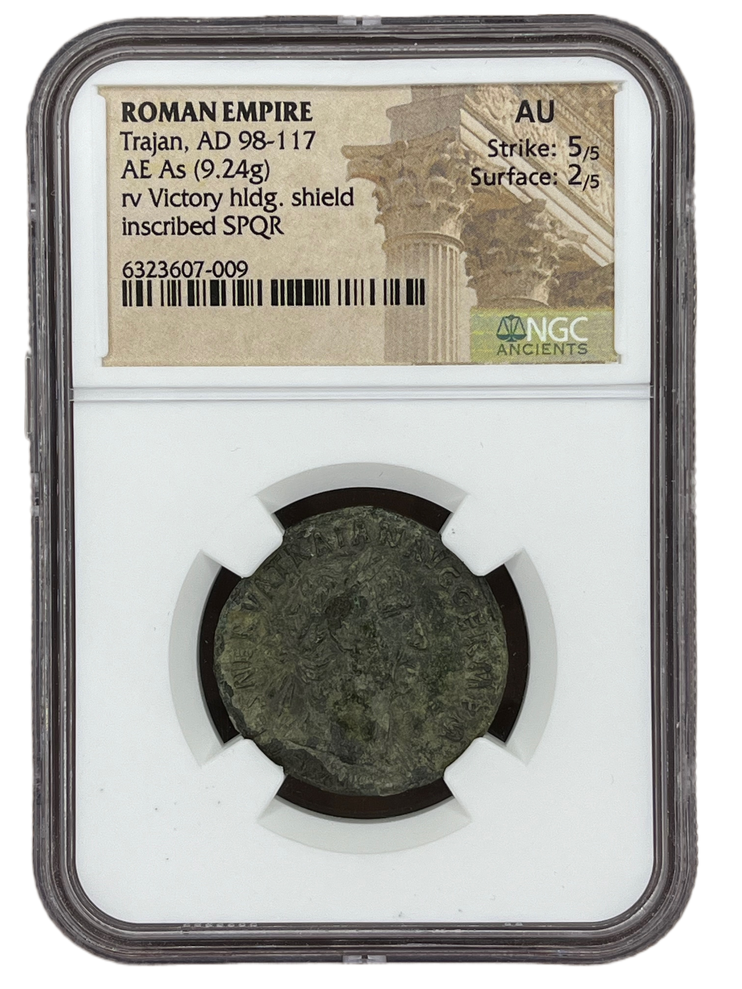 Trajan (98-117 AD) ~ AE As ~ NGC About Uncirculated