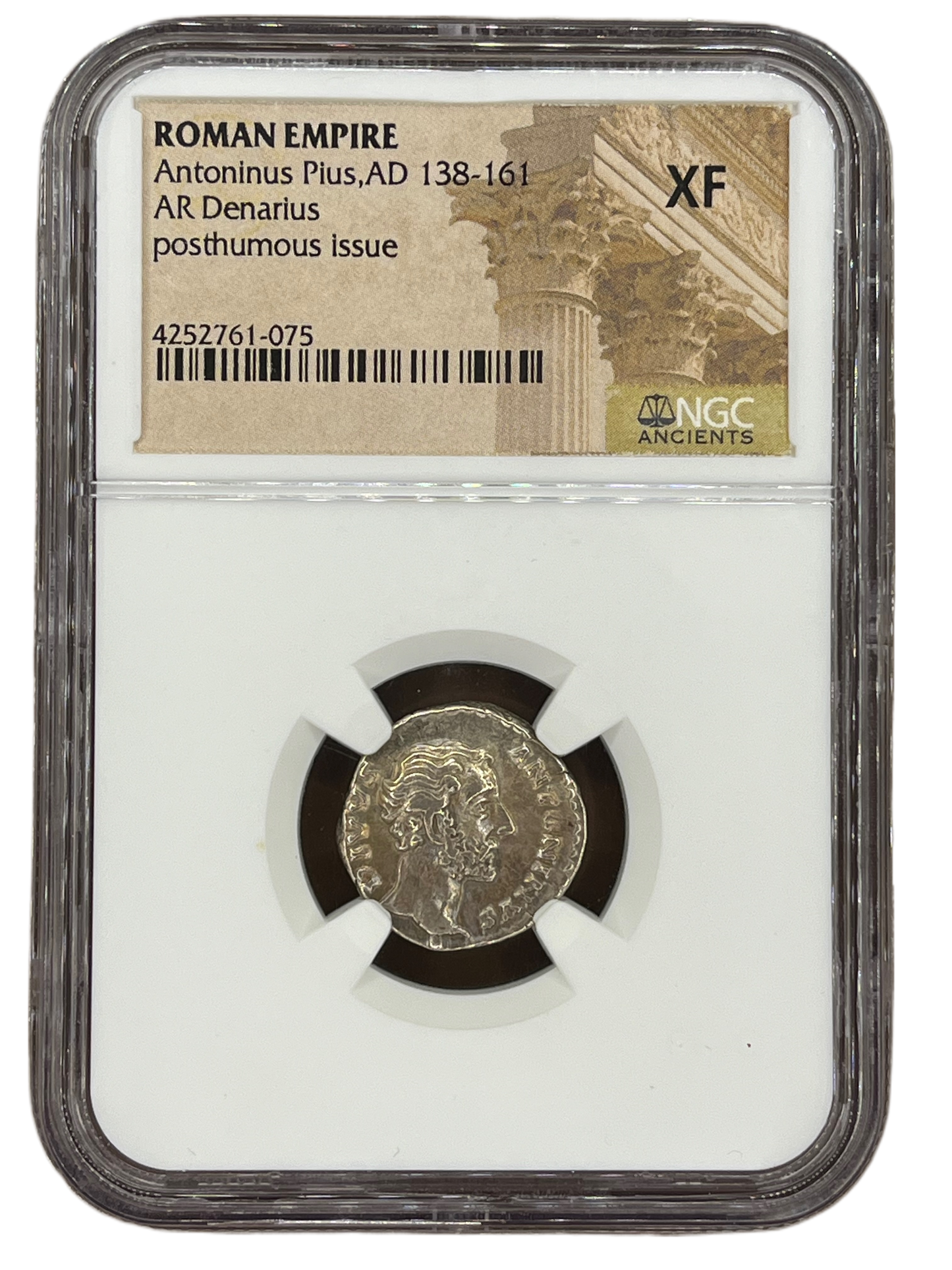 Antoninus Pius (138-161 AD) ~ AR Denarius ~ NGC Extra Fine