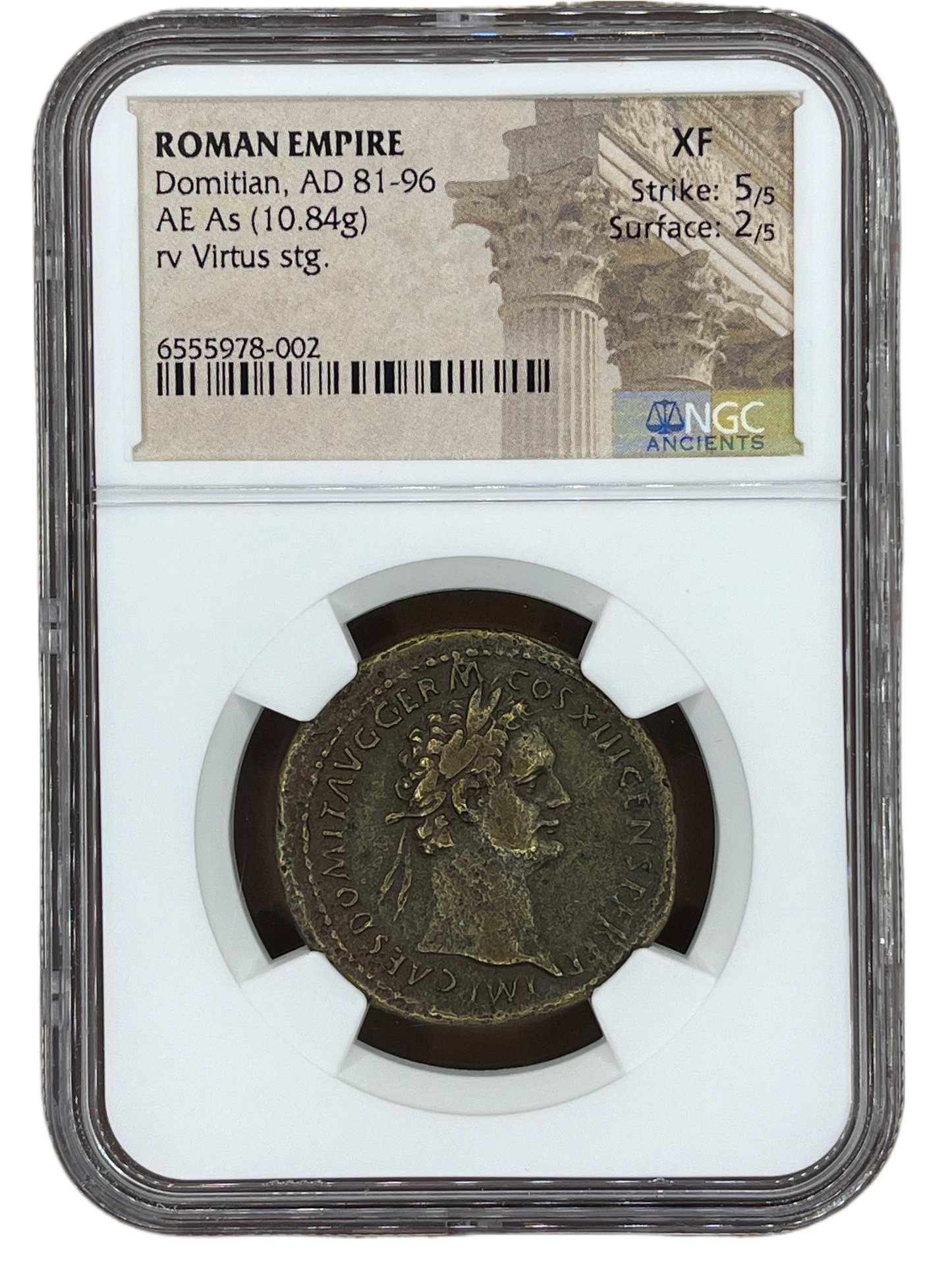 Domitian (81 -96 AD) ~ AE As ~ NGC Extra Fine