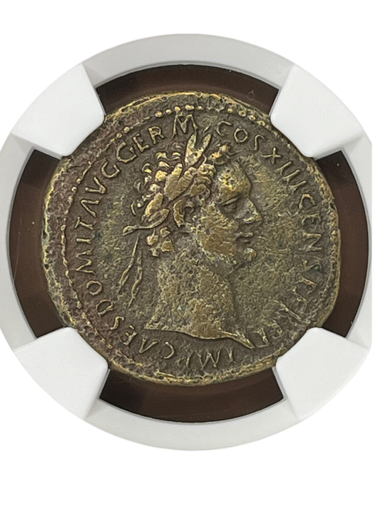 Domitian (81 -96 AD) ~ AE As ~ NGC Extra Fine