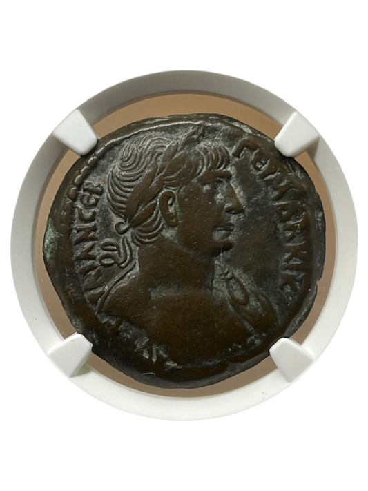 Trajan (98-117 AD) ~ AE Drachm ~ NGC Choice Very Fine, The Morris Collection