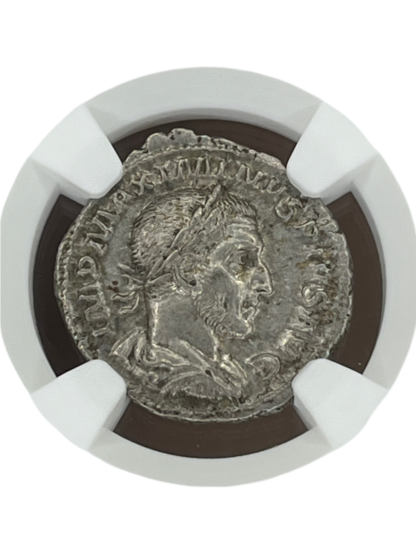 Maximinus I (235-238 AD) ~ AR Denarius ~ NGC About Uncirculated with Star (*)