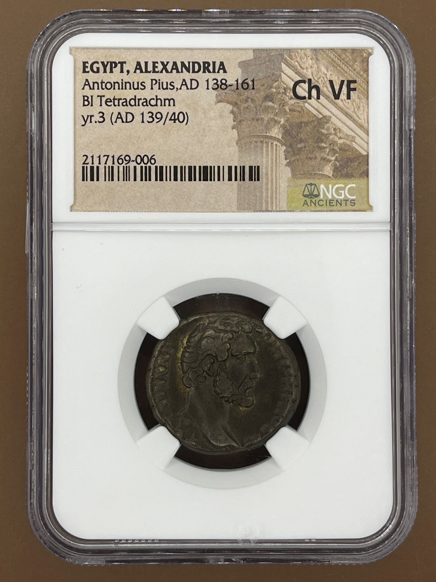 Antoninus Pius (138-161 AD) ~ BI Tetradrachm ~ NGC Choice Very Fine