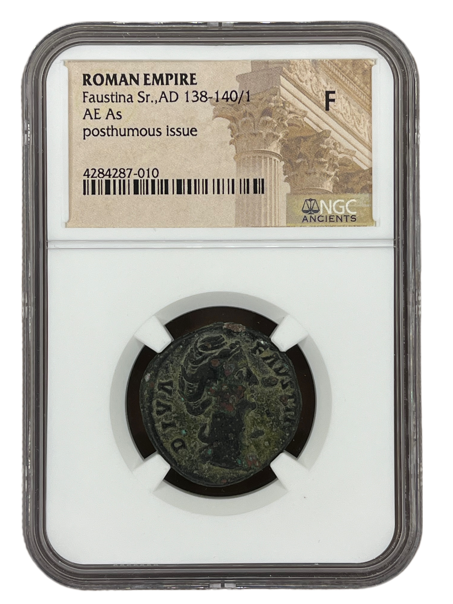 Faustina Sr (138-140/1 AD) ~ AE As ~ NGC Fine