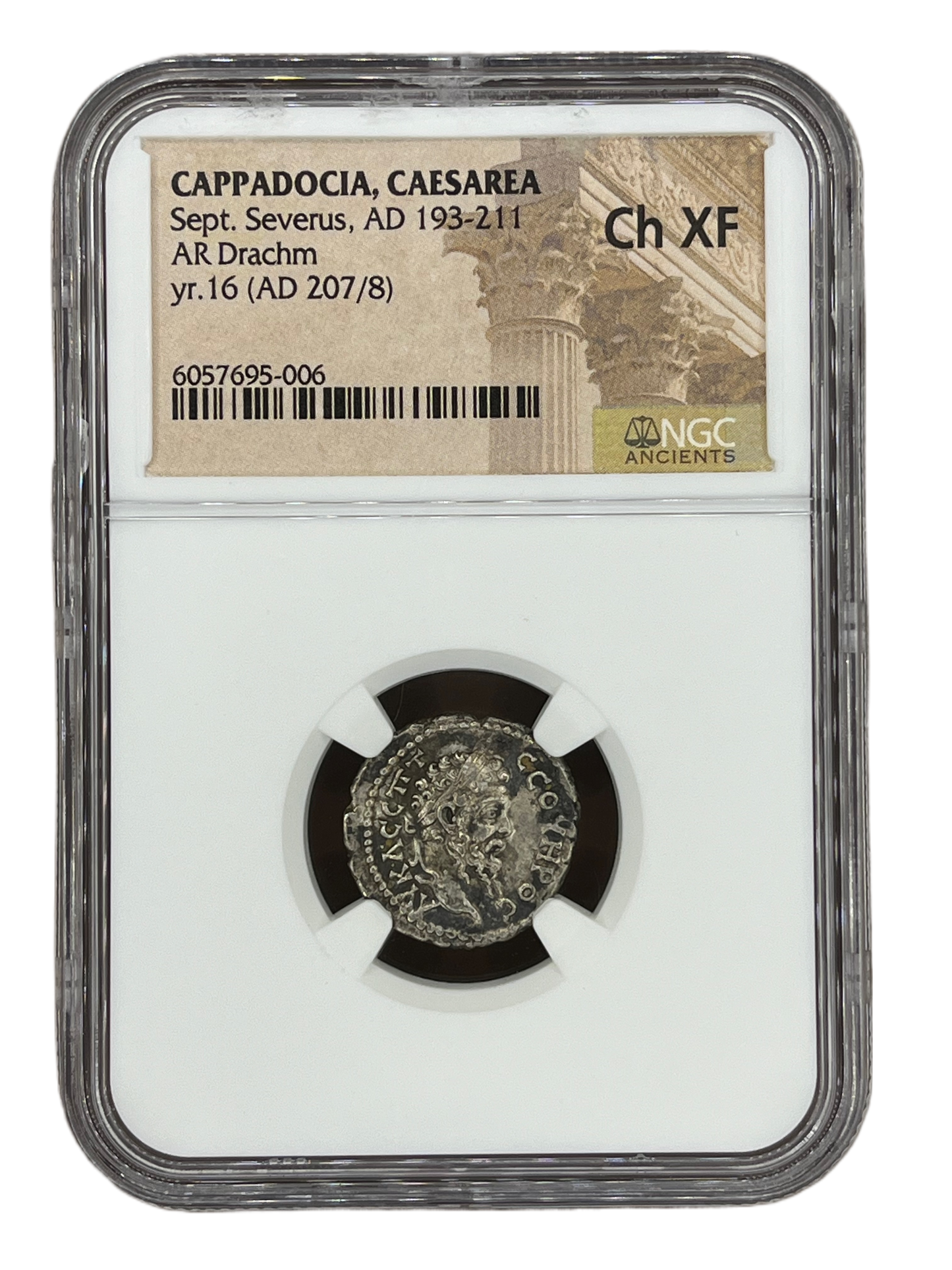 Septimius Severus (193-211 AD) ~ AR Drachm ~ NGC Choice Extra Fine