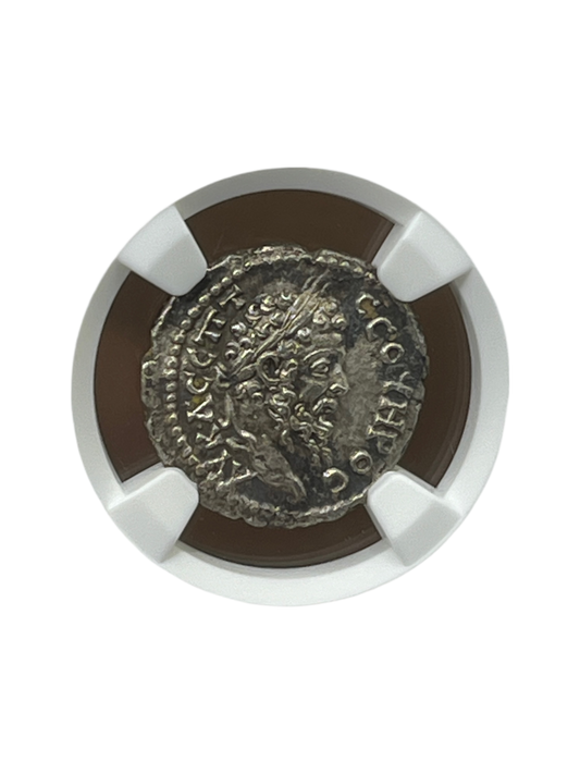 Septimius Severus (193-211 AD) ~ AR Drachm ~ NGC Choice Extra Fine