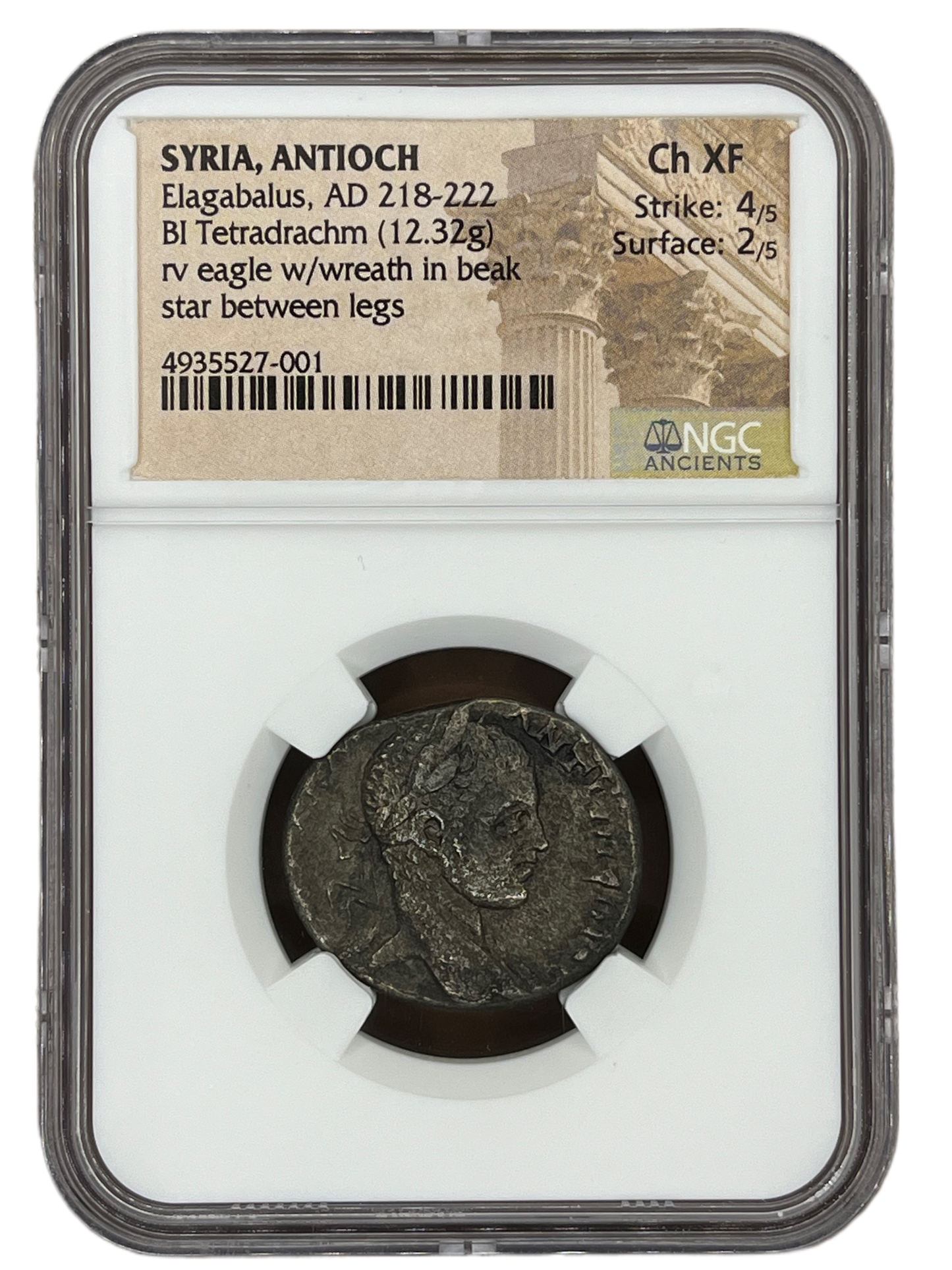 Elagabalus (218-222 AD) ~ BI Tetradrachm ~ NGC Choice Extra Fine