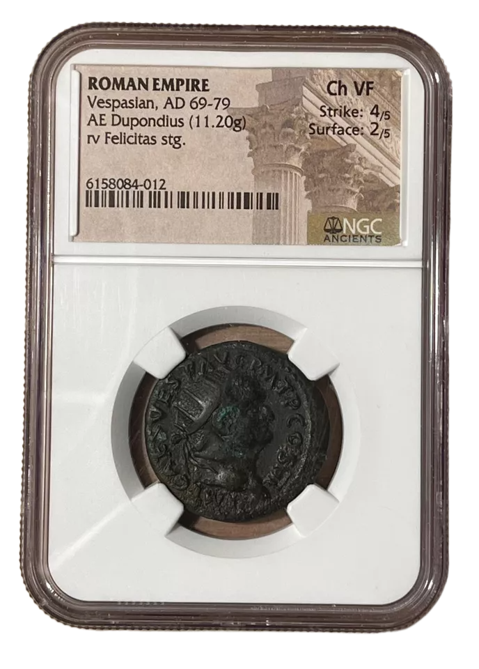 Vespasian (69-79 AD) ~ AE Dupondius ~ NGC Choice Very Fine