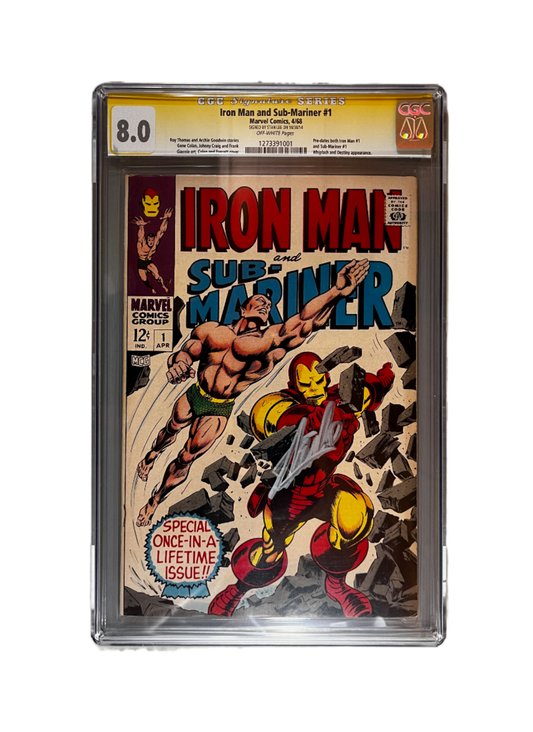 Iron Man & Sub-Mariner ~ Issue #1: April 1968, CGC 8.0, Stan Lee Signed