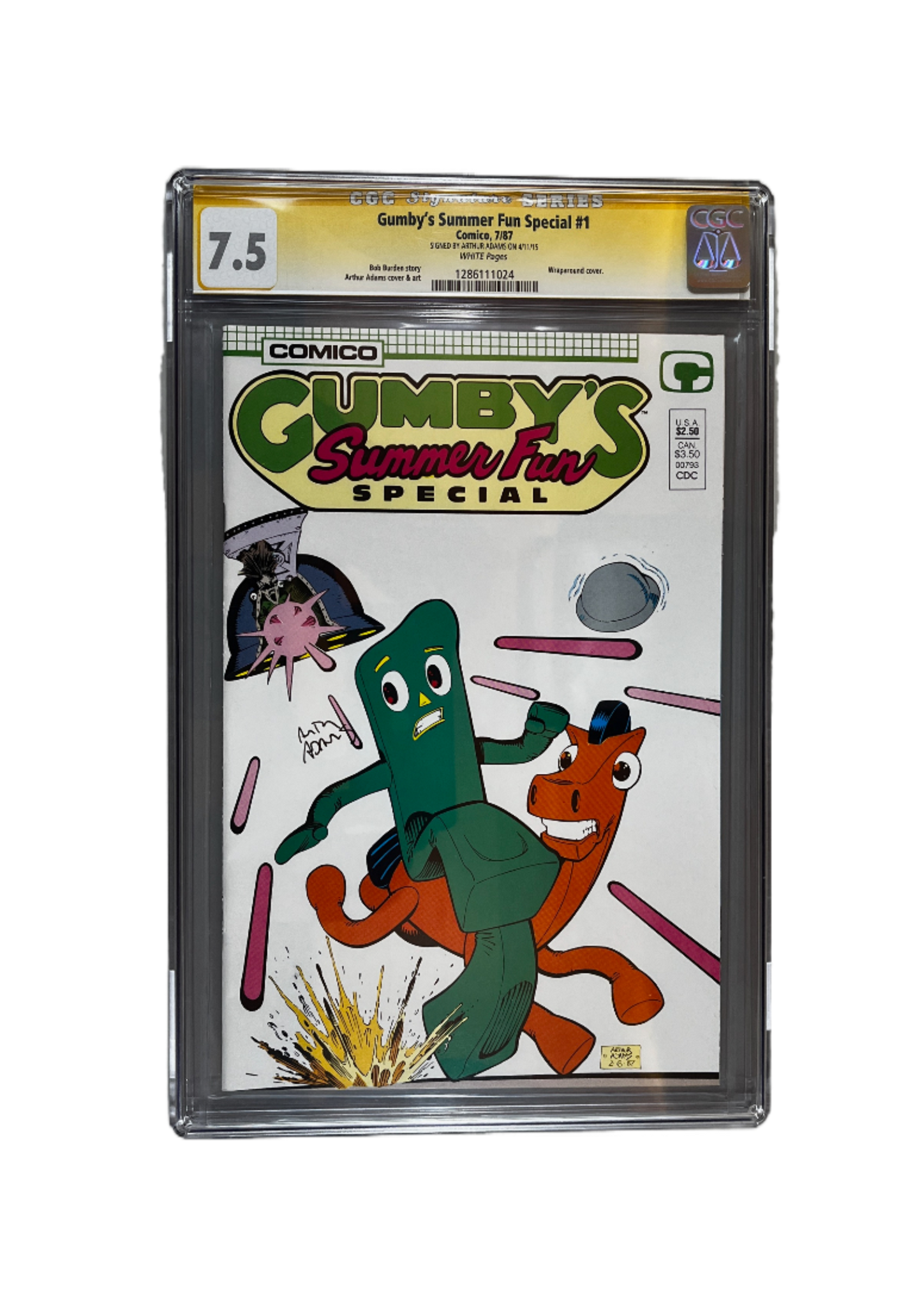 Gumby's Summer Fun Special ~ Issue #1: July 1987, CGC Graded 7.5, Arthur Adams Signed