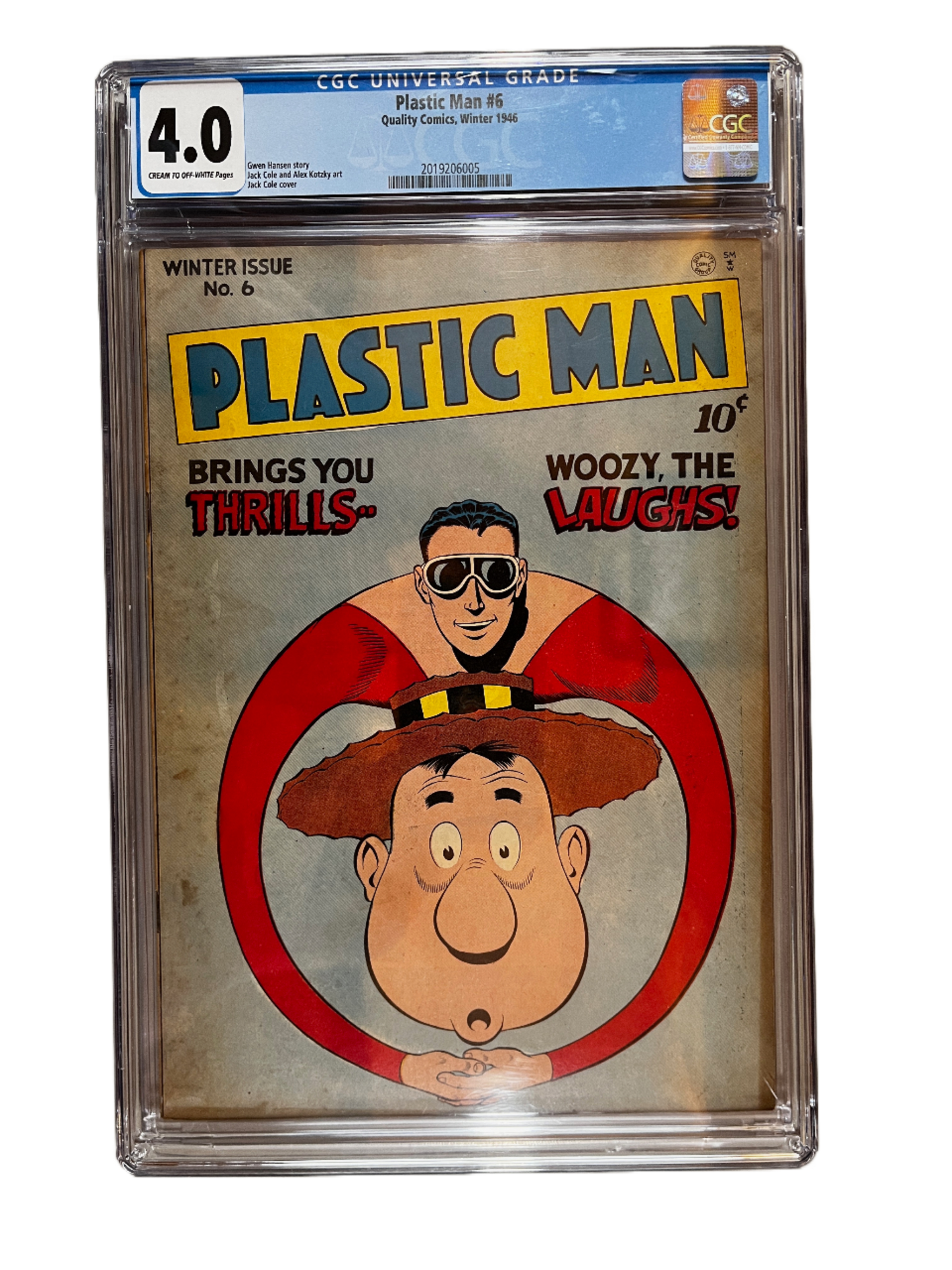 Plastic Man ~ Issue #6: Winter 1946, CGC Graded 4.0