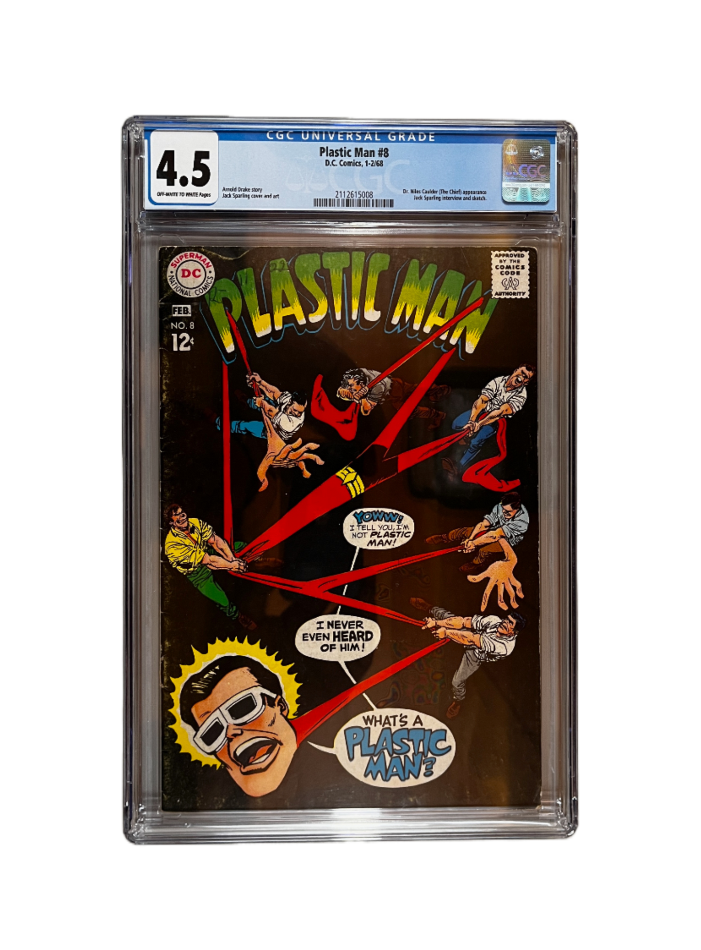 Plastic Man ~ Issue #8: January-February 1968, CGC Graded 4.5